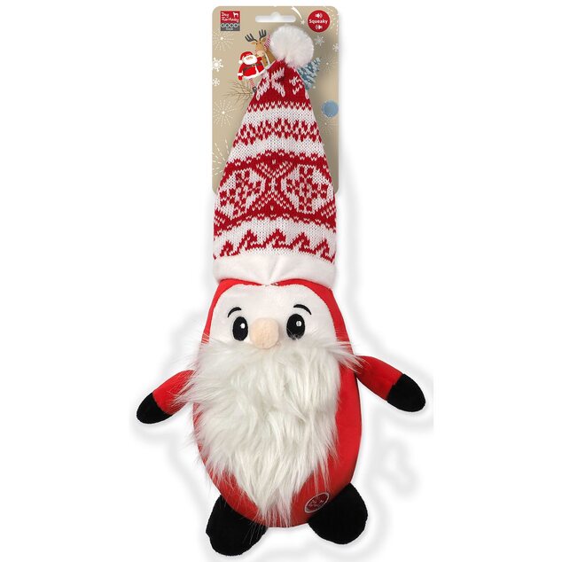 Hračka Dog Fantasy Winter Tale Santa s čapicou, pískací 40cm