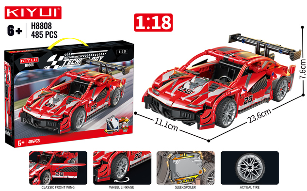 Stavebnica Auto červené 23,6 cm