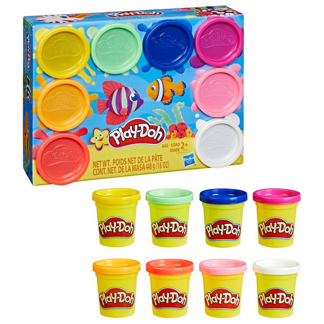 HASBRO - Play-Doh Produkt 8er-Pack Becher sortiert, 4 Packungen, 2 Arten