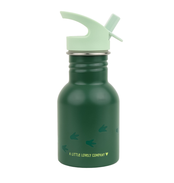 A Little Lovely Company - bouteille à boire en acier inoxydable à paroi simple, 350 ml - dinosaure
