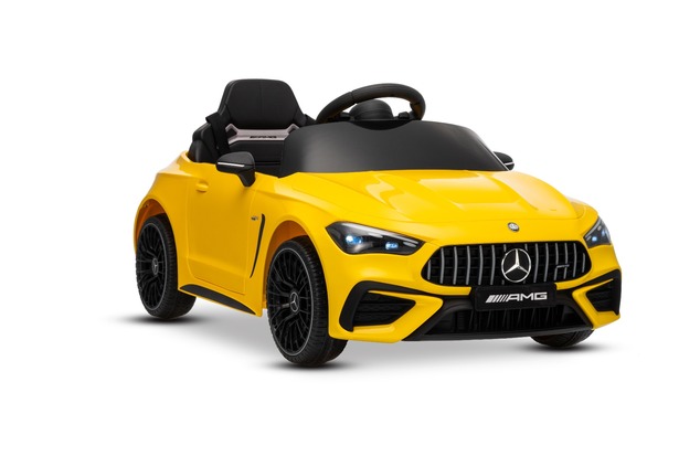 Elektrické autíčko Mercedes CLE 12V s pohonom zadných kolies, žlté, Jednomiestne, Lítiová