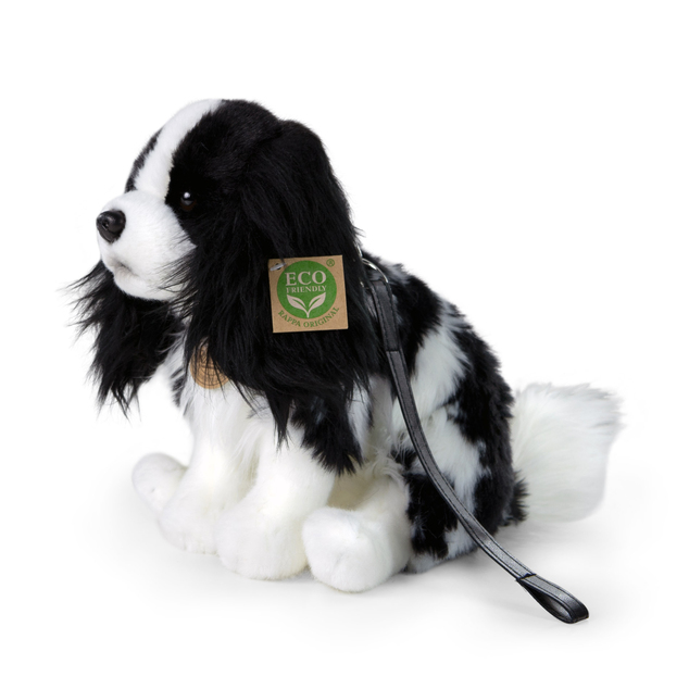 Câinele de pluș cavalier cu lesă 27 cm ECO-FRIENDLY