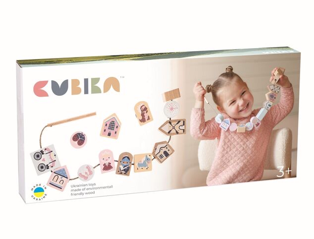 CUBIKA Pastel 16013 Navliekacia rozprávka - navliekací set - 13 drevených dielov a 8 predl
