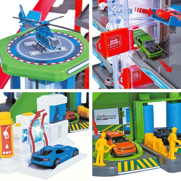 Garáž Super City + 6 autíčok a vlak
