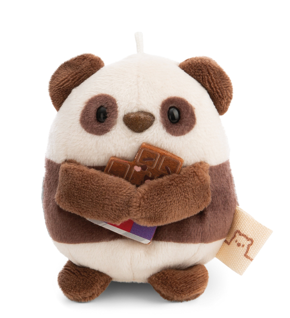 NICI plyš MyMochi Panda Kono 8 cm v kostýme popcorn s čokoládou, set darčekové bal.