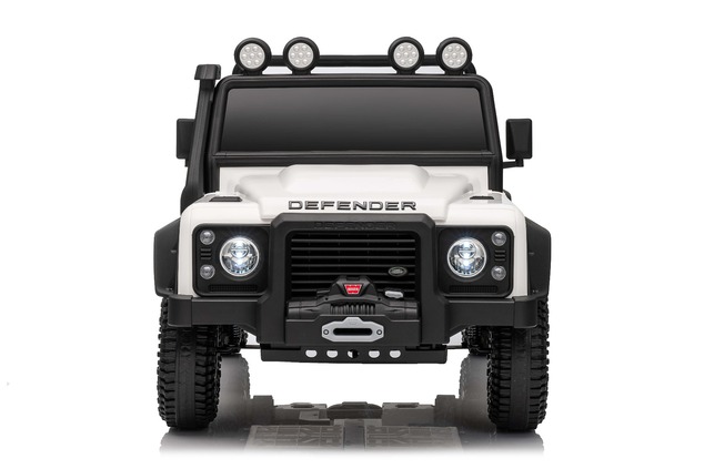 Elektrické autíčko Land Rover Defender 110 SVX 12V, biele, 4X4 pohon, LED svetlá