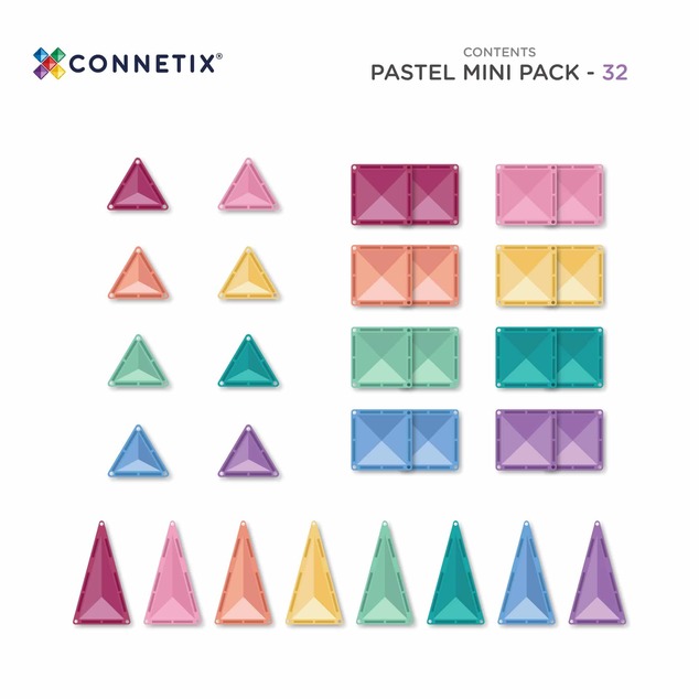 CONNETIX® Pastel Mini Pack magnetická stavebnica 32 ks