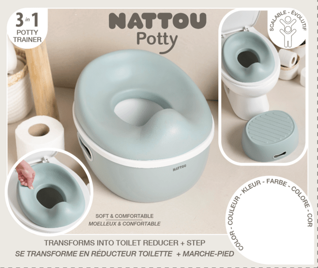 NATTOU Nočník učiaci 3v1 Potty Dusty pink