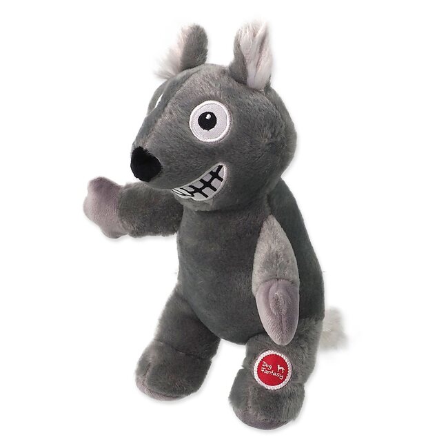 Hračky Dog Fantasy Playful Box Laughing zvieratká pískacie a šuštiaci chvost mix 29cm 18ks
