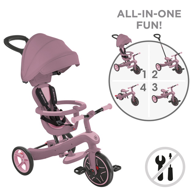 Globber trojkolka Explorer Trike 4in1 Ecologic Berry