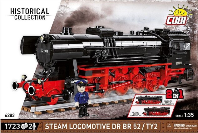 Cobi 6283 Parní lokomotiva DR BR 52/TY2, 1:35, 1723 k, 2 f