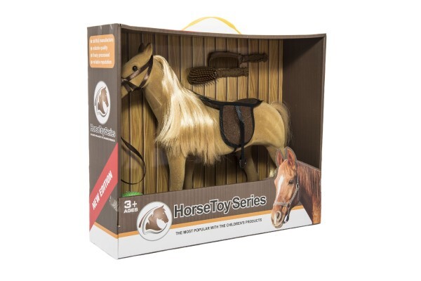 Pferd kämmt große Fliese mit Zubehör aus Kunststoff 38cm