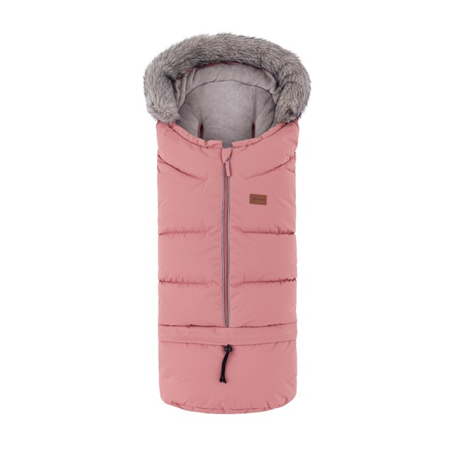 PETITE&amp;MARS Ensemble de sac d'hiver Arctic 4en1 + gants pour poussette Furry Old Rose
