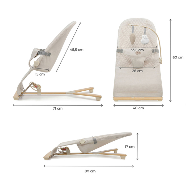 KINDERKRAFT Wippe Mimi Beige Holz, bis 9 kg