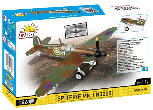 Cobi II WW Supermarine Spitfire Mk. I N3200 (WM), 1:48, 146 k