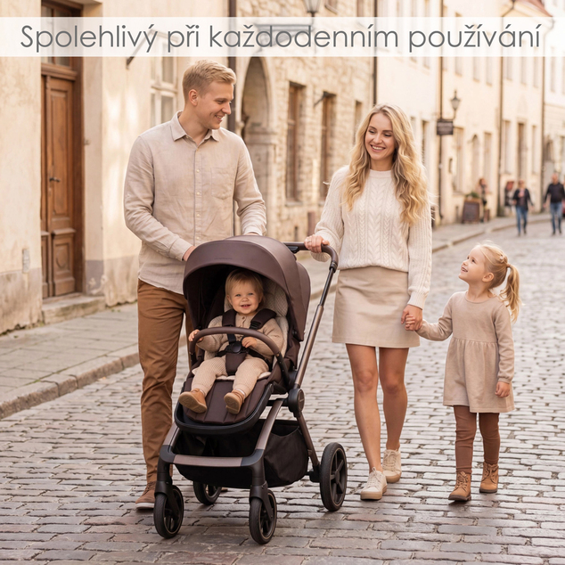ADAMEX Voziček kombinirani Como Chocolate Brown