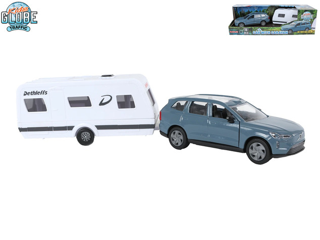 Kids Globe Traffic Volvo EX90 kov s karavanom 30cm