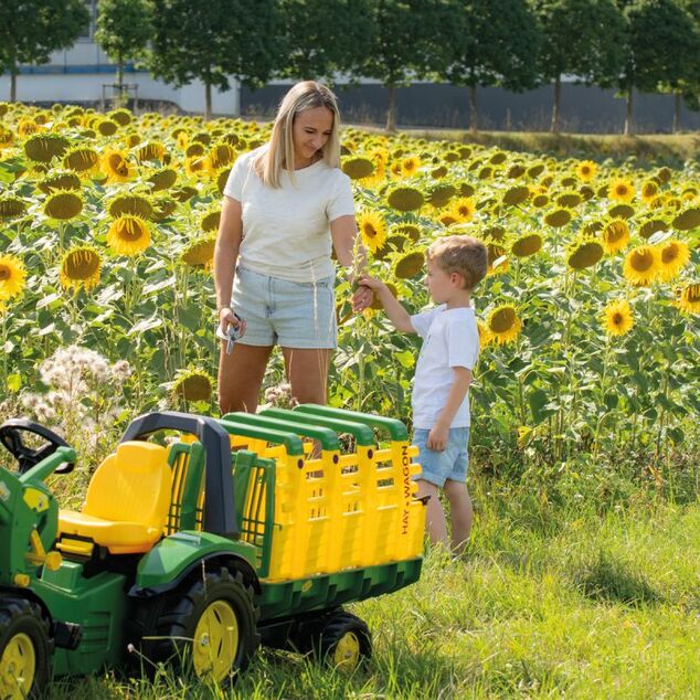 Rollytoys Vlečka na seno za traktor 1osá Hay Wagon - zelenožltá