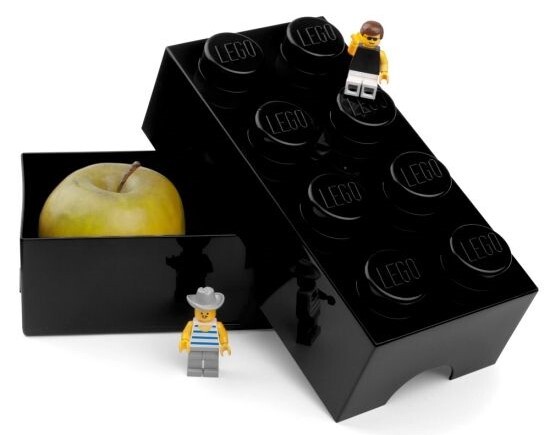 LEGO® box na desiatu 8 - čierna  100 x 200 x 75 mm