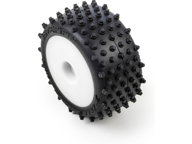 Pro-Line ruota con pneumatico Edge anteriore / Step Pin posteriore, disco bianco, Hex 7mm (4): Losi 