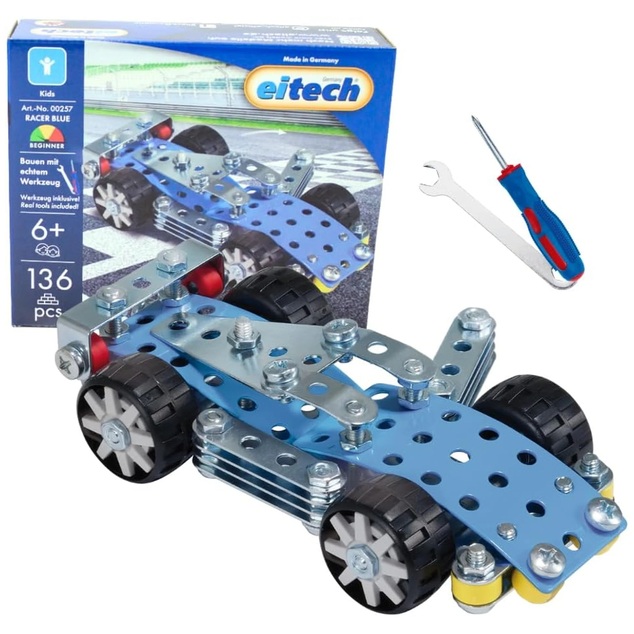 EITECH stavebnica Pretekárske auto Blue Bullet 136 dielikov