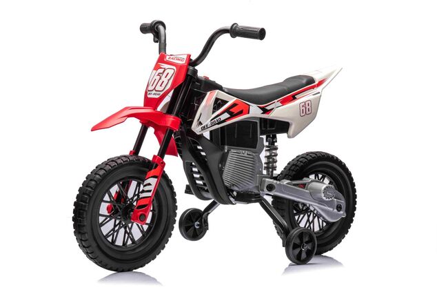 Elektrická Motorka MOTOCROSS, červená, 12V batéria, EVA mäkké kolesá