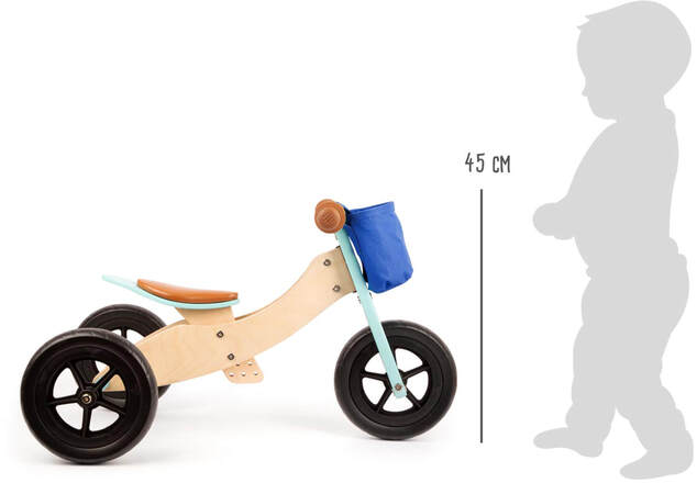 Small Foot Drevené odrážadlo Maxi 2 v 1 tyrkysové