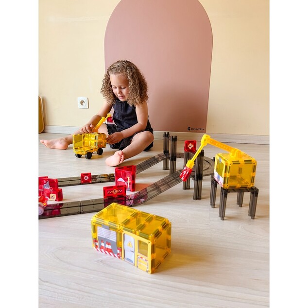 Cleverclixx – Ensemble de construction magnétique Construction Builder Pack Intense - 48 pcs