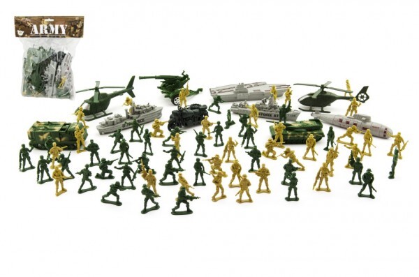 Set Soldaten mit Zubehör Kunststoff 81-tlg