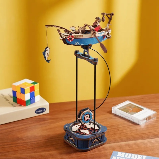 RoboTime 3D mechanická skladačka Rybárska loď s kyvadlom