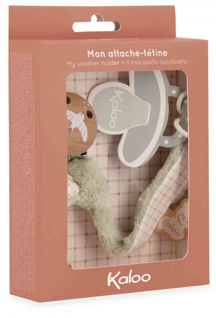 Kaloo Intemporel Schnullerhalter mit praktischem Clip grün