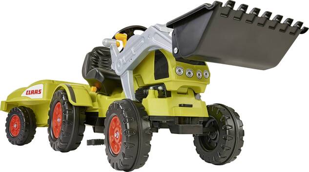 BIG Šliapací traktor CLAAS s lyžicou a vozíkom