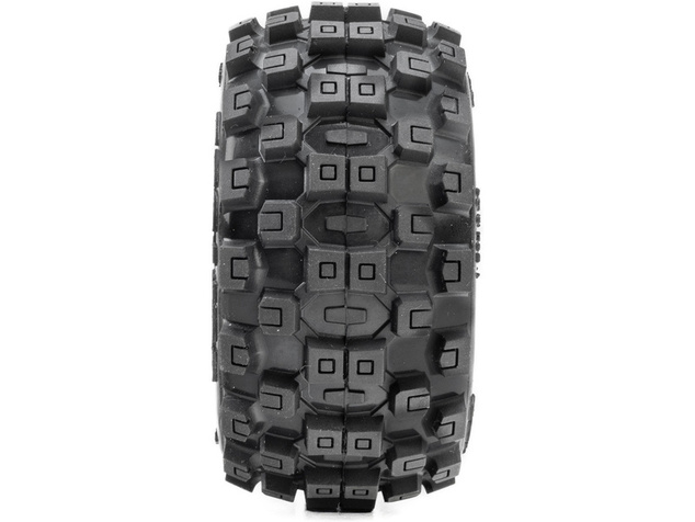 Pro-Line ruota 1:16, pneumatico Badlands, cerchio nero H12mm (2): Arrma Mini Kraton