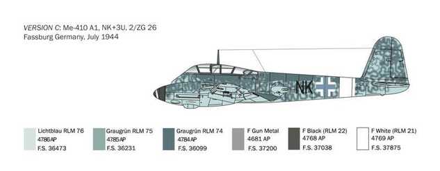 Model Kit letadlo 0074 - Me 410A-1 "HORNISSE" (1:72)