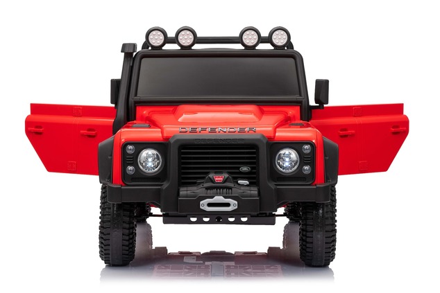 Elektrické autíčko Land Rover Defender 110 SVX 12V, červené, 4X4 pohon, LED svetlá, predné