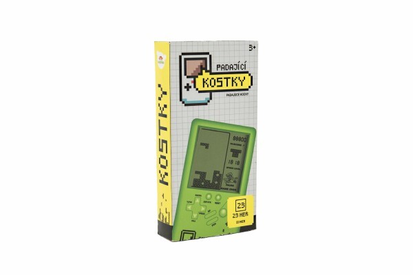 Digitálna hra Padajúce kocky hlavolam plast 7x14cm zelená na batérie so zvukom