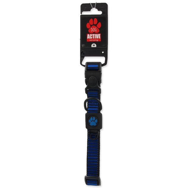 Obojok Active Dog Strong M modrý 2x34-49cm