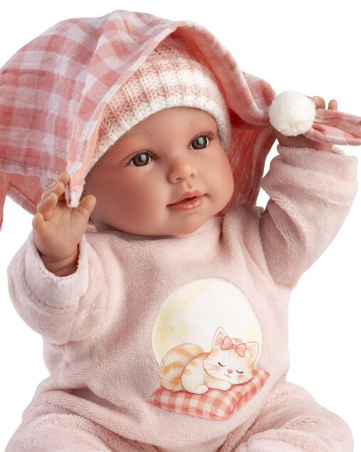 Llorens 63812 NEW BORN - muñeca bebé realista con sonidos y cuerpo de tela suave