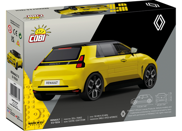 Cobi Renault 5 e-tech 1:35 Žltá