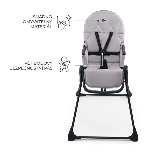 KINDERKRAFT Stolička jedálenská Binci Grey