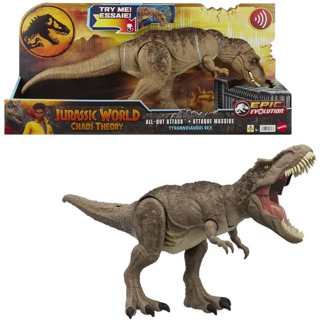 Mattel Jurassic World Zbesilý útok T-Rexa so zvukmi