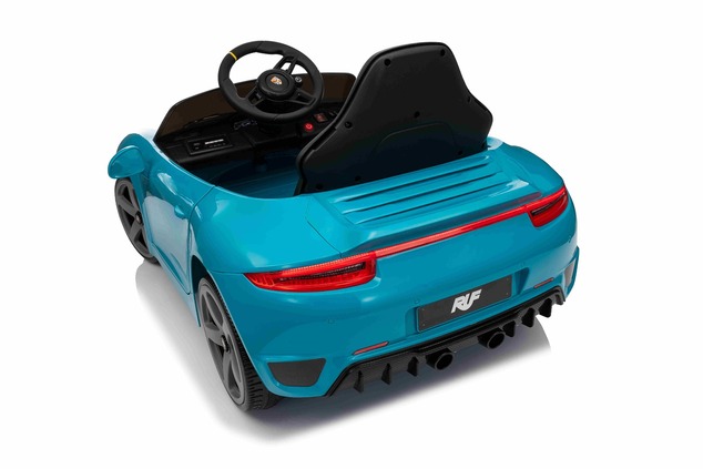 Elektrické autíčko RUF GT 12V, modré, Otváracie dvere, 2.4 GHz diaľkové ovládanie, LED sve