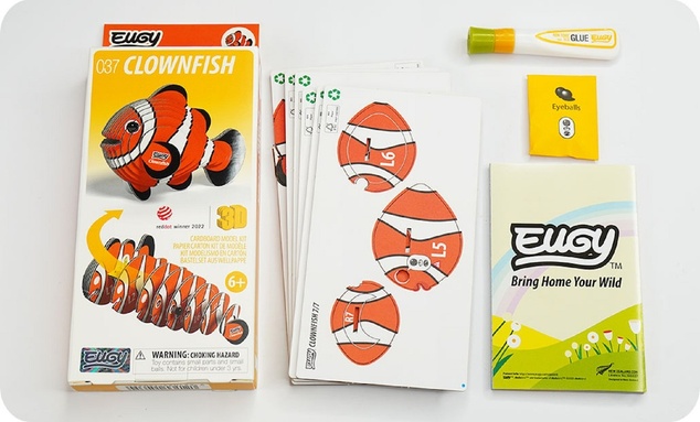 EUGY Klaun očkatý 3D kartonová skládačka
