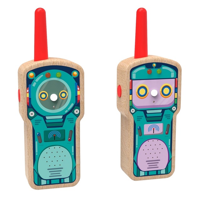 2Kids Toys Walkie-Talkie din lemn pentru copii Robot