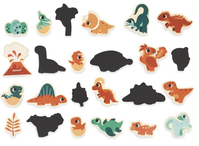 Janod Drevené magnetky pre deti Dinosaury Dino 24 ks