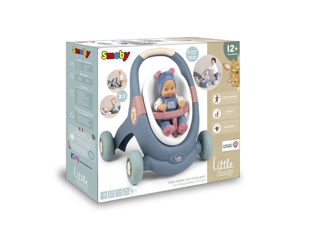 Smoby LS 3 in 1 Lauflernwagen mit Puppe