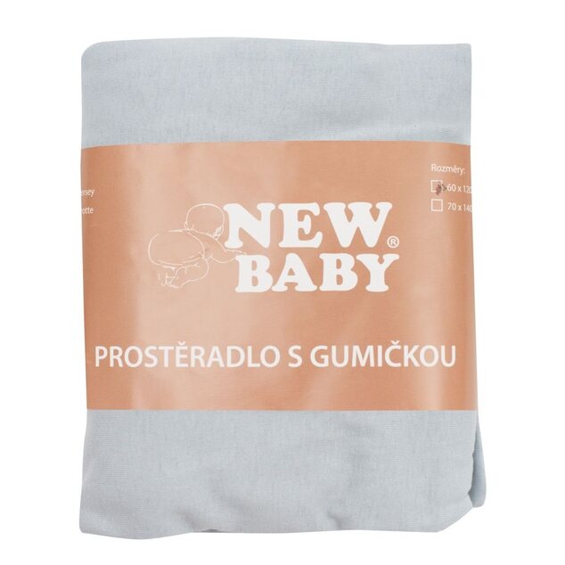 Jersey prestieradlo do postieľky New Baby 120x60 sivé