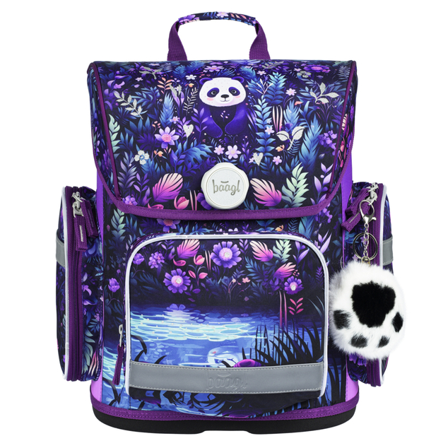 BAAGL SET 5 Ergo Jungle Panda: cartella, astuccio, sacchetto, grembiule, portafoglio
