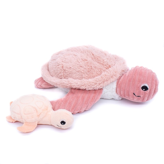 Ptipotos Plüschschildkröte Savenou rosa - Mama mit Baby