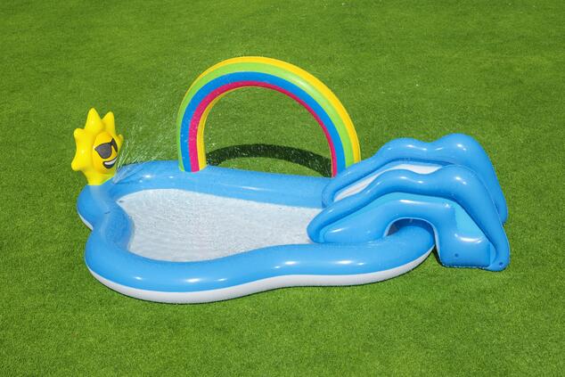 Bestway Aufblasbares Spielcenter Rainbow Day, 91×145×257 cm